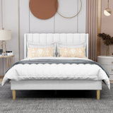 Eriksay Low Profile Upholstered Platform Bed With Wingback Headboard 